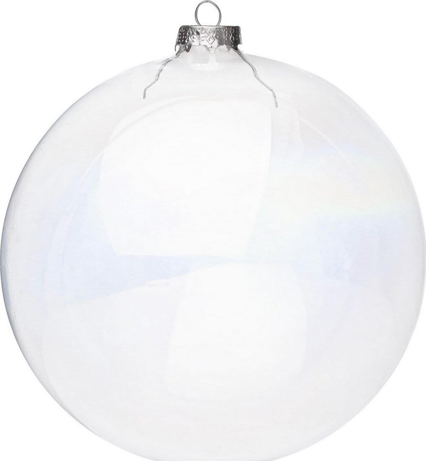 12 Palline in vetro trasparente per albero di Natale moderno da Ø 10 cm