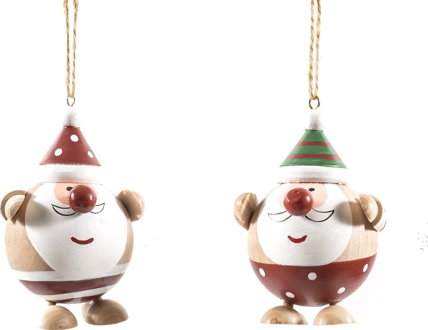 Pendente natalizio in legno per Albero di Natale, Babbo Natale h 9 cm