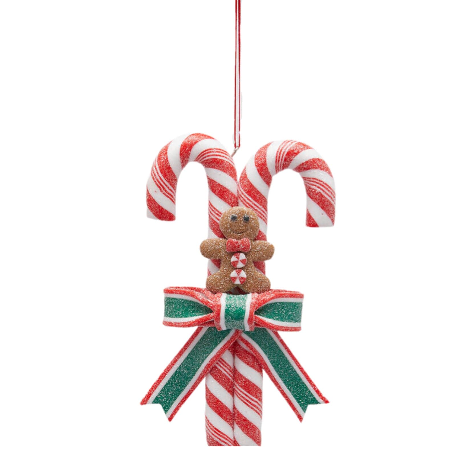 Pendaglio bastoncini di zucchero in plastica per albero di Natale da 14 cm