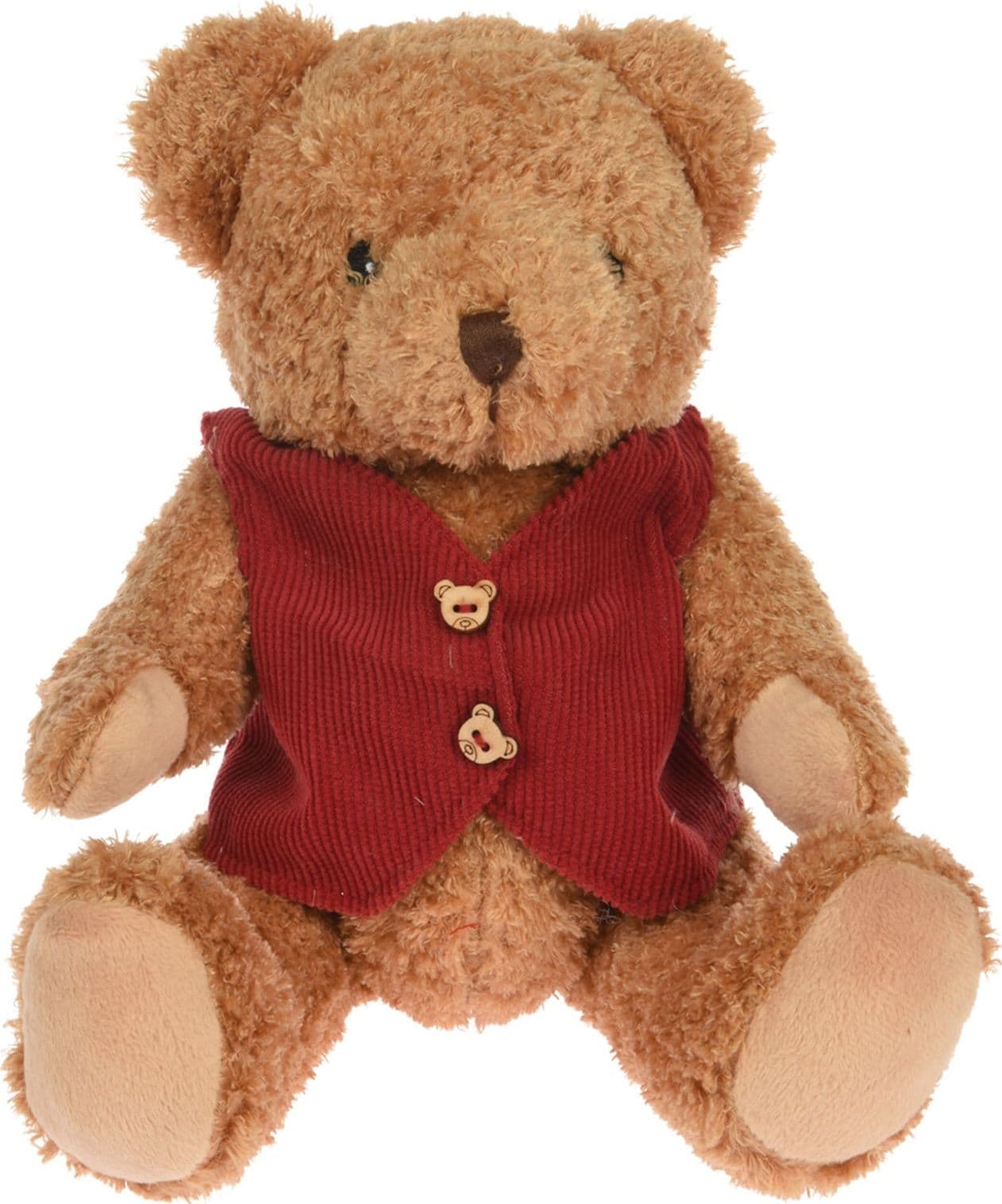 Orsetto peluche soffice decorazione natalizia per interno da 19 cm