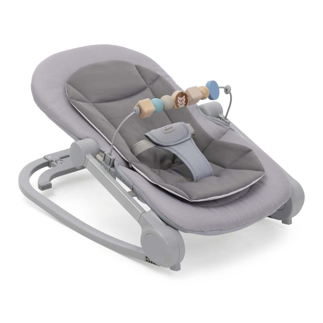 CHICCO Sdraietta MAGIA - sdraietta neonati e bambini evolutiva da 0 mesi a 18 kg, funzioni dondolo e poltroncina, schienale reclinabile, gioco interattivo, colore COAL - GRIGIO GRIGIA