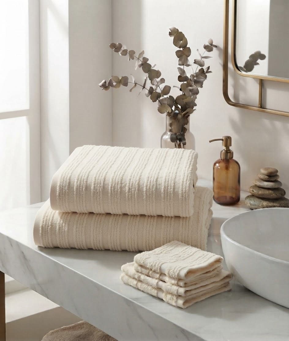 Set Asciugamani 1+1 Papalina Stripes in Spugna Jacquard