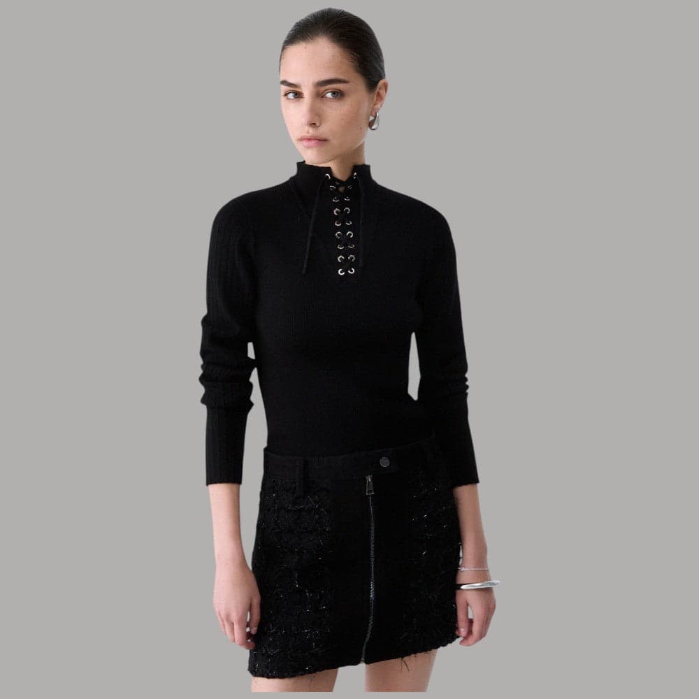 Maglia Liu Jo TF6082MS63L con stringa frontale e maniche lunghe