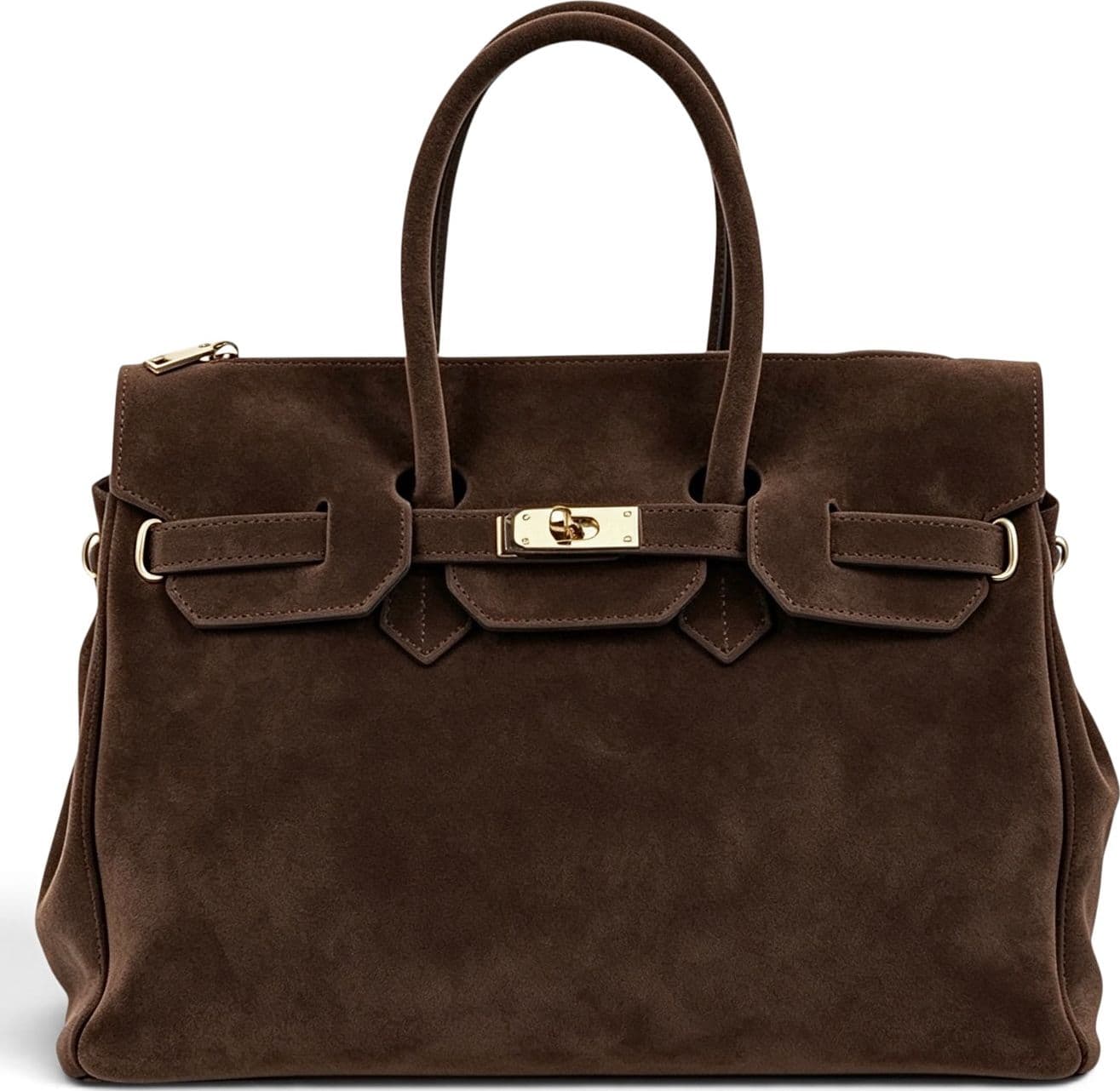 Modarno Borsa Birk a Mano in vera Pelle Scamosciato 40x17x28 cm