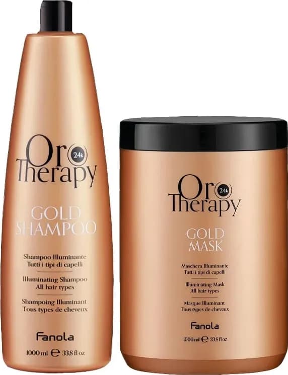 Fanola Kit Oro Therapy Gold Shampoo 1000 ml + Gold Mask 1000 ml