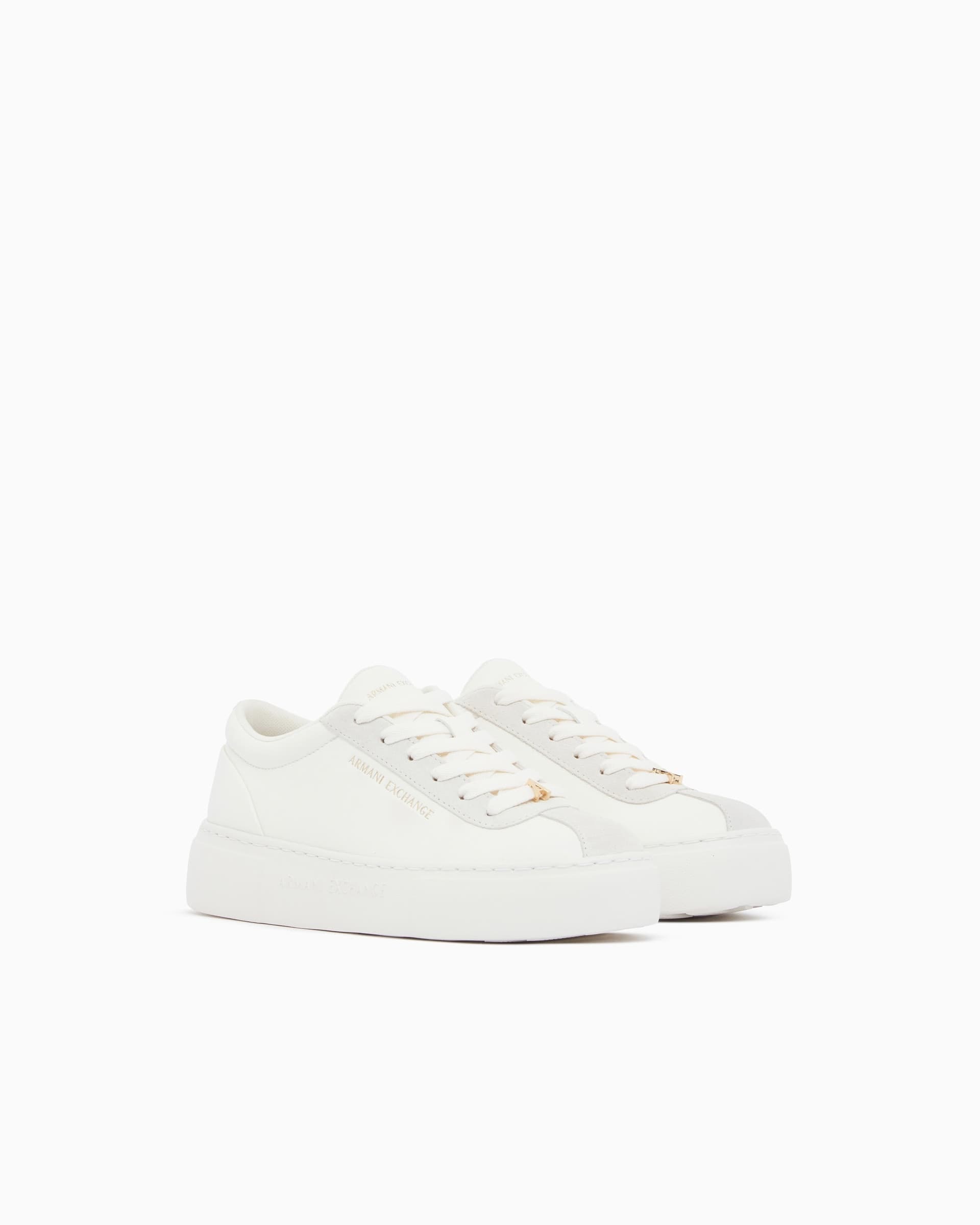 Armani Exchange Donna Sneakers stringate con inserti in camoscio