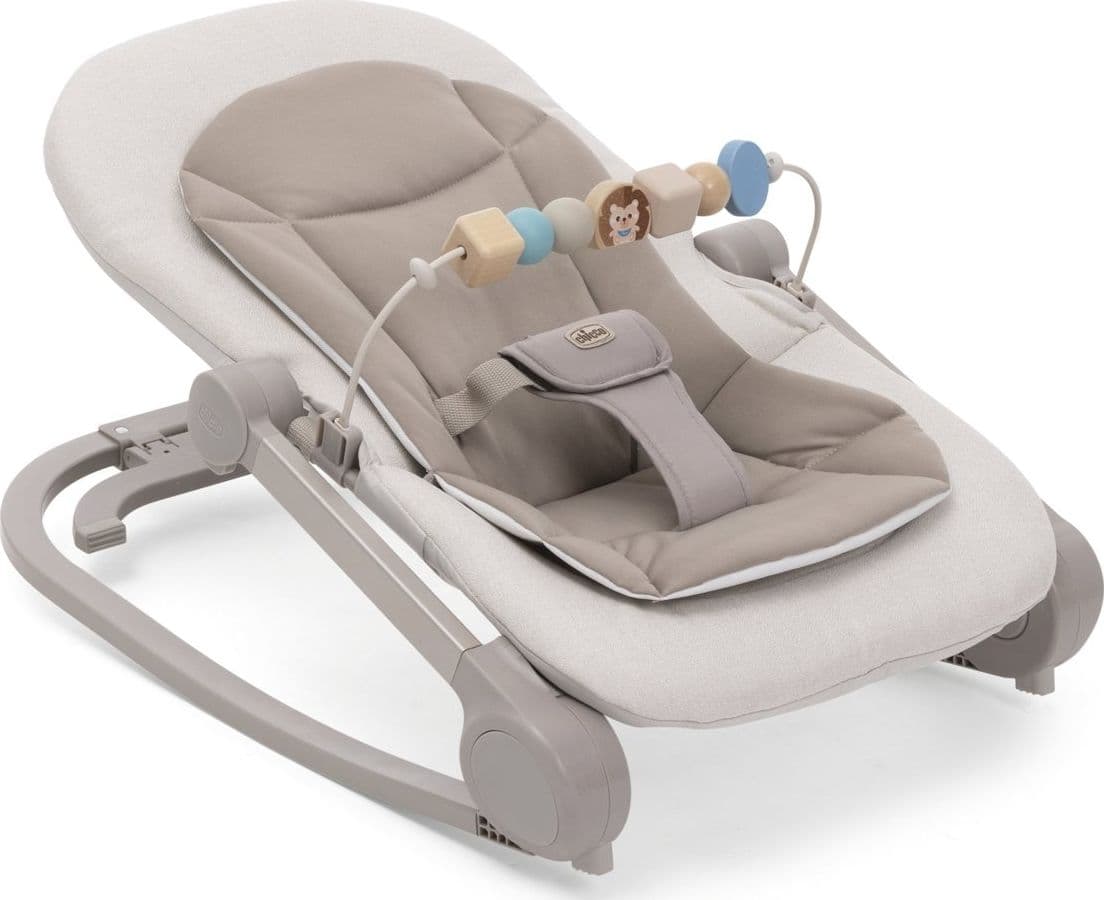 CHICCO Sdraietta MAGIA - sdraietta neonati e bambini evolutiva da 0 mesi a 18 kg, funzioni dondolo e poltroncina, schienale reclinabile, gioco interattivo, colore VANIGLIA - BEIGE