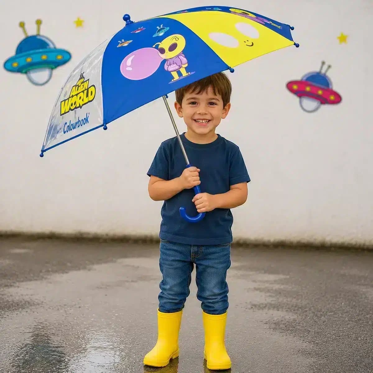 Ombrello per bambini Alien World antivento