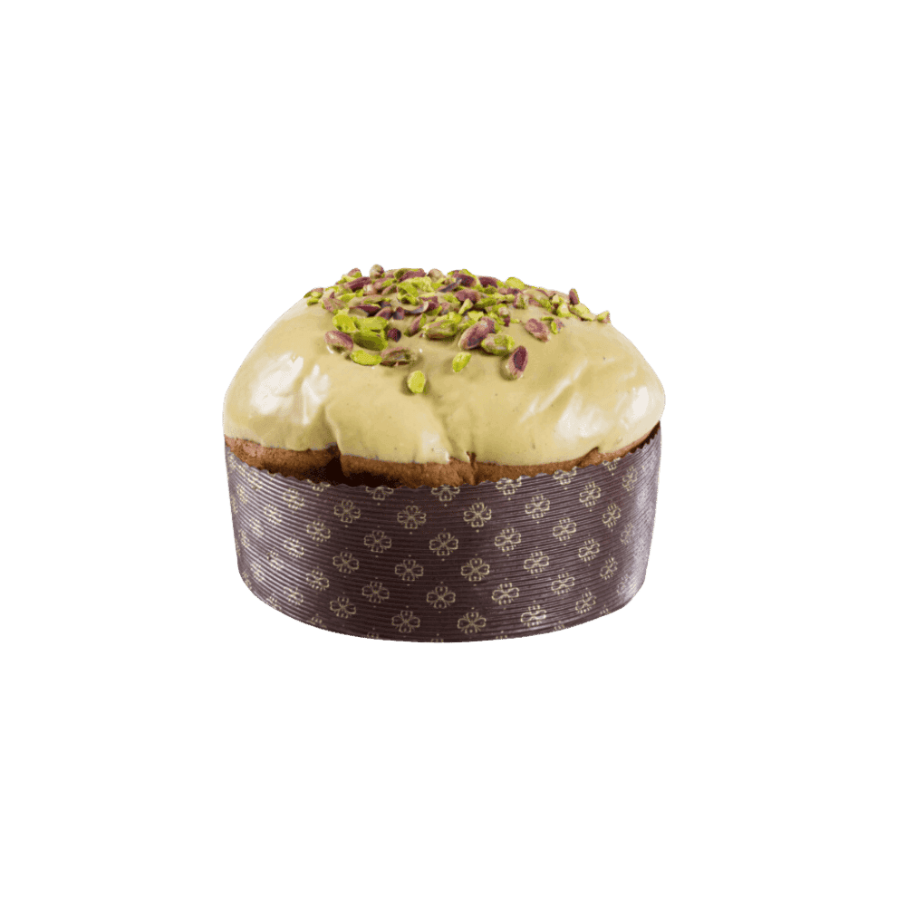 Tesori Di Sicilia Panettone Artigianale Pistacchio 1Kg con Crema al Pistacchio 200g