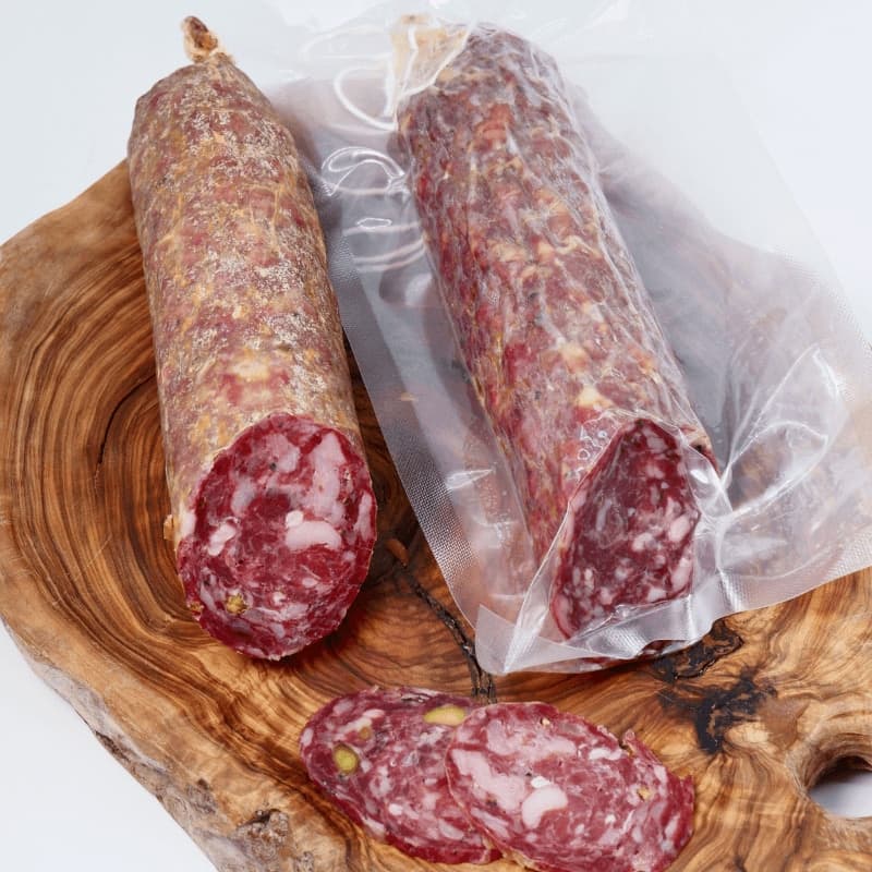 Tesori Di Sicila Salame di Bufala al Pistacchio Produzione Artigianale Siciliana 600g