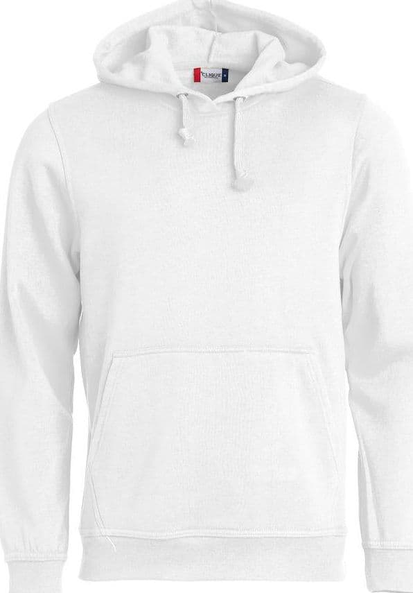 Felpa Clique Basic Bianco con Cappuccio Tascone a Marsupio Taglie Forti in Felpe con cappuccio Dresswork - Como, commercioVirtuoso.it