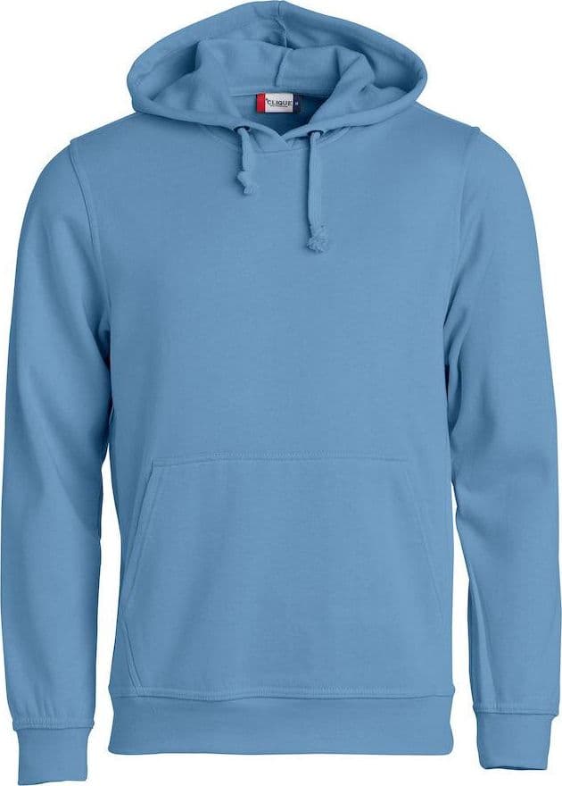 Felpa Clique Basic Azzurro con Cappuccio Tascone a Marsupio Taglie Forti in Felpe con cappuccio Dresswork - Como, commercioVirtuoso.it