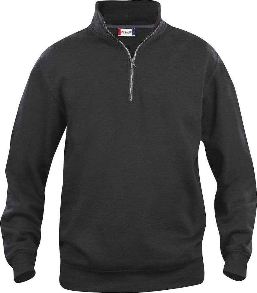 Felpa Basic Mezza Zip Nero Felpa Unisex con Cerniera in Felpe senza cappuccio Dresswork - Como, commercioVirtuoso.it