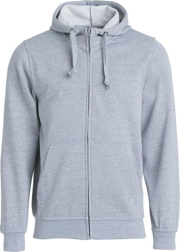 Felpa Clique Basic Grigio Melange Zip/Cappuccio Uomo 280 grammi Taglie Forti in Felpe senza cappuccio Dresswork - Como, commercioVirtuoso.it