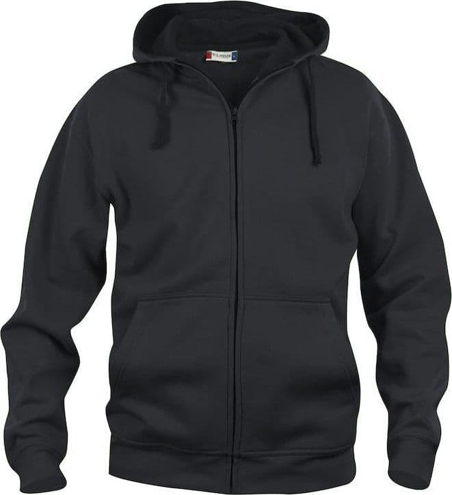 Felpa Clique Basic Nero Zip/Cappuccio Uomo 280 grammi Taglie Forti in Felpe con cappuccio Dresswork - Como, commercioVirtuoso.it