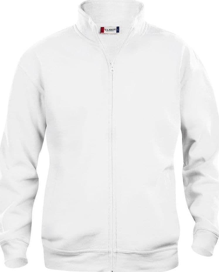 Felpa Basic Cardigan Bianco Giacca in Felpa con Zip Intera e Tasche Uomo in Felpe con cappuccio e felpe Dresswork - Como, commercioVirtuoso.it
