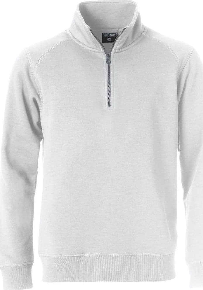 Felpa Classic Mezza Zip Bianco Taglie Forti in Felpe senza cappuccio Dresswork - Como, commercioVirtuoso.it