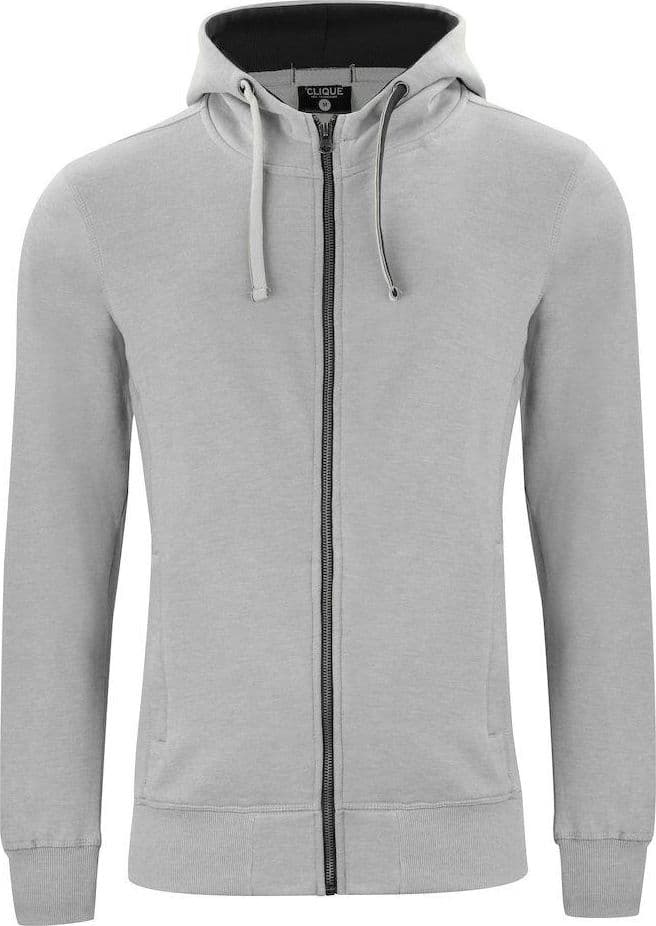 Felpa Clique Classic Grigio Melange Zip/Cappuccio Uomo 300 grammi Taglie Forti in Felpe con cappuccio Dresswork - Como, commercioVirtuoso.it