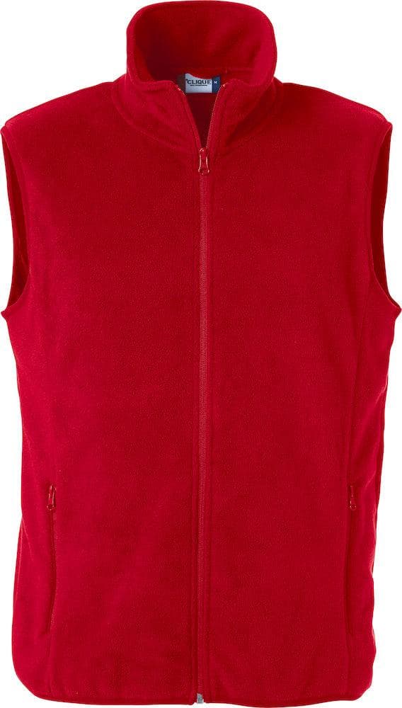 Gilet Pile Clique Basic Rosso con Tasche Taglie Forti Smanicato in Pile Antivento in Maglie e pile Dresswork - Como, commercioVirtuoso.it