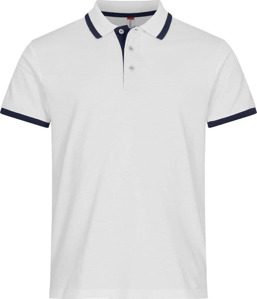 Polo Clique Austin Bianco Polo Cotone con Inserti in Polo Dresswork - Como, commercioVirtuoso.it
