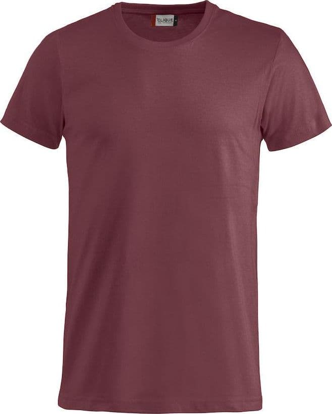 T-Shirt Clique Basic Bordeaux 145 gr in T-shirt Dresswork - Como, commercioVirtuoso.it