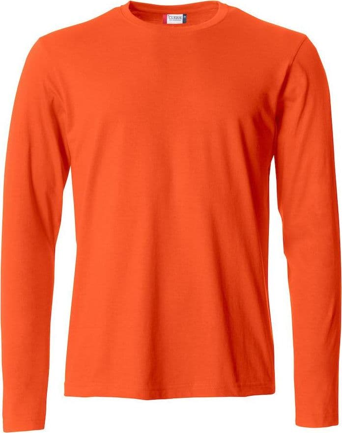 T-Shirt Clique Basic Manica Lunga Arancio 145 gr Taglie Forti in T-shirt Dresswork - Como, commercioVirtuoso.it