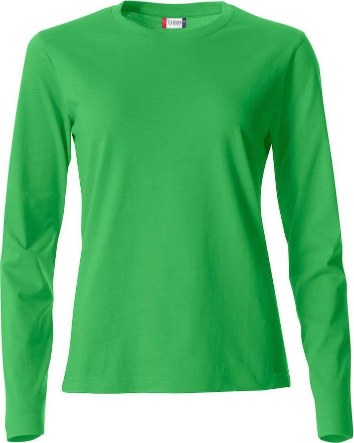 Basic T-Shirt Verde Acido Donna Maglietta Manica Lunga Cotone in Magliette a maniche lunghe Dresswork - Como, commercioVirtuoso.it