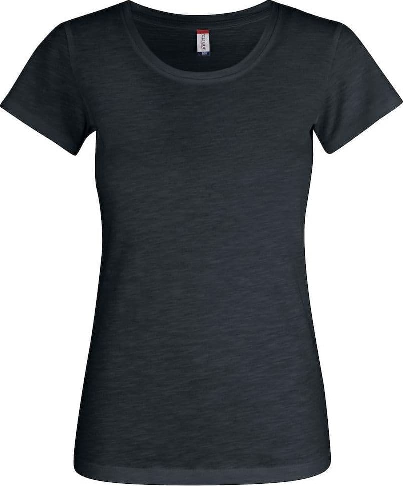 Slub T-Shirt Nero Donna T-Shirt Cotone Fiammato Vintage Moda in T-shirt Dresswork - Como, commercioVirtuoso.it
