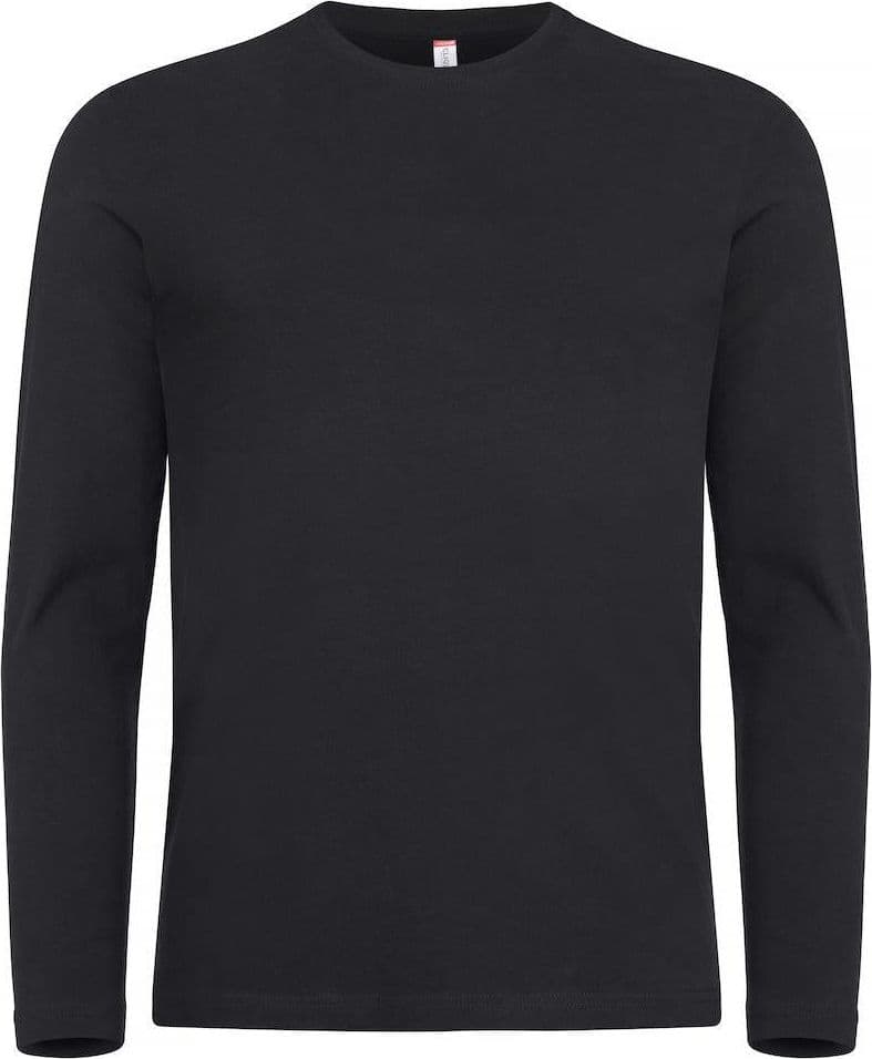 T-shirt Premium Nero Maglia Clique Manica Lunga Premium 180 gr Taglie Forti in T-shirt Dresswork - Como, commercioVirtuoso.it