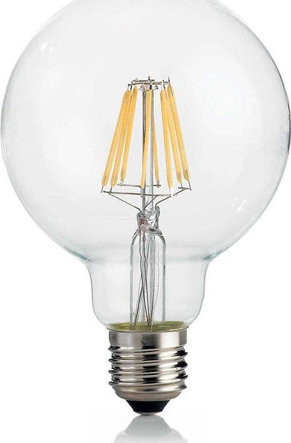 10-Lampadine-Led-Globo-D95-E27-8-Watt-3000-K-Dimmerabile-Trasparente