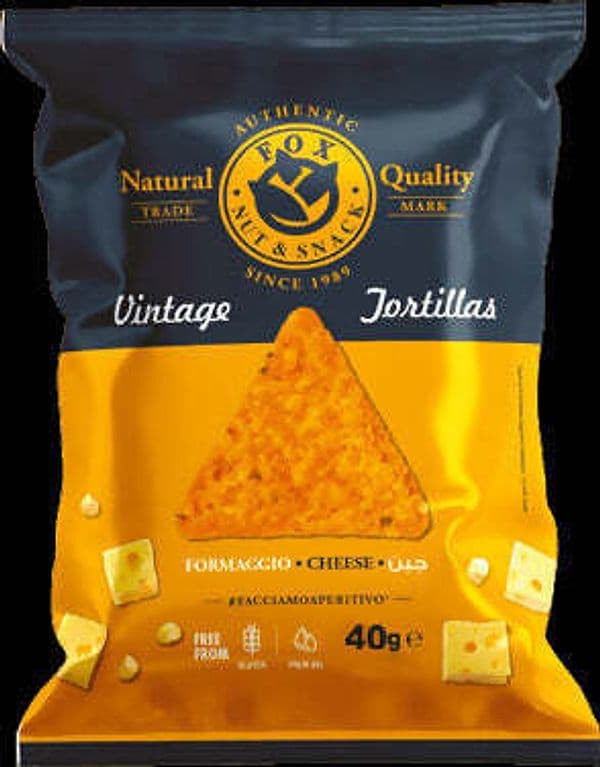 10 pacchetti di tortillas al nacho cheese ( trasporto incluso ) 40g gluten free e senza olio di palma