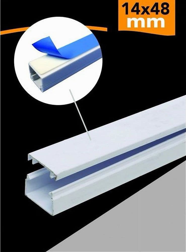 10 PZ PROFILI CANALINA PASSACAVI CON BIADESIVO IN PVC COLORE BIANCO 2 MT 14X48MM in Canaline fili elettrici Trade Shop italia - Napoli, commercioVirtuoso.it