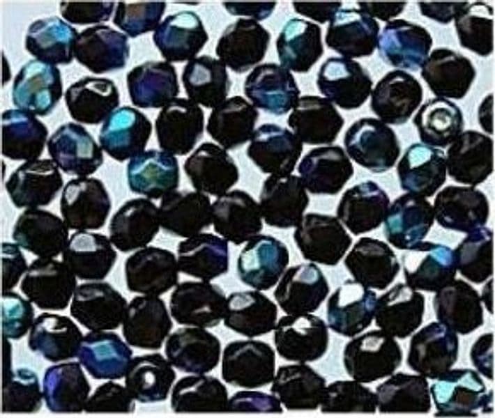 1000-6-mm-Tondo-Sfaccettato-Perline-Di-Vetro-Nero