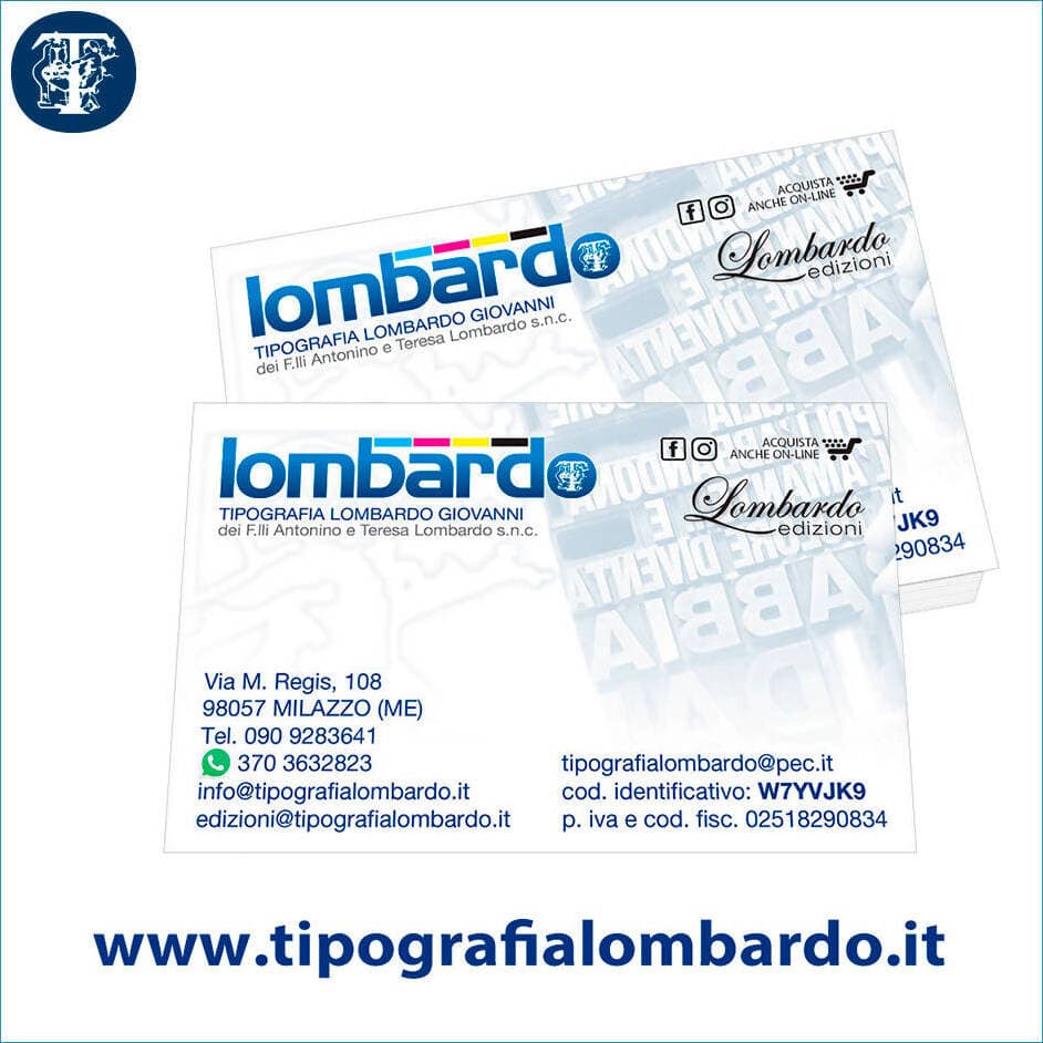 1.000 Biglietti Da Visita 8,5x5,5 Cm In Cartoncino Patinato 300gr. Personalizzabili Stampa e Tipografia Tipografia Lombardo - Milazzo, Commerciovirtuoso.it