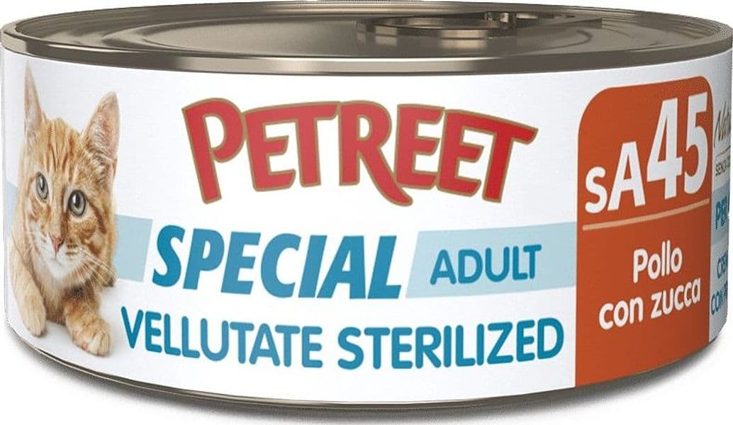 Petreet Cat Special Adult Vellutate Sterilized Pollo con Zucca 70gr in Golosità croccanti 101 Market - Poggibonsi, commercioVirtuoso.it