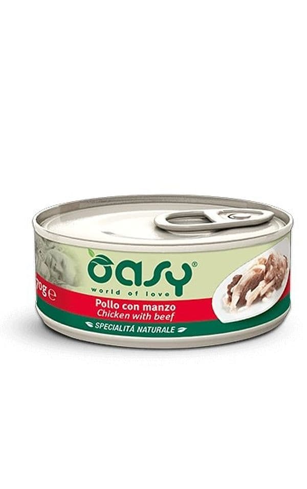 Oasy Gatti Specialità Naturale Pollo con Manzo Scatoletta 70gr in Umido 101 Market - Poggibonsi, commercioVirtuoso.it
