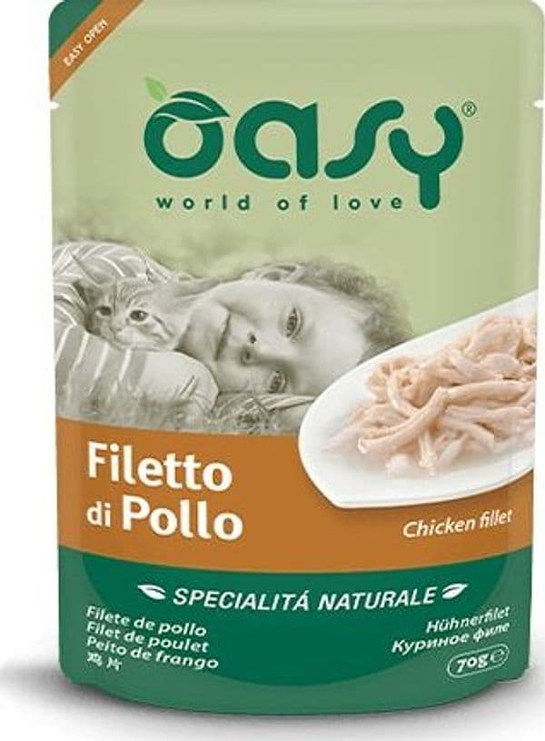 Oasy Specialità Naturale Gatti Filetto di Pollo Busta 70gr in Umido 101 Market - Poggibonsi, commercioVirtuoso.it