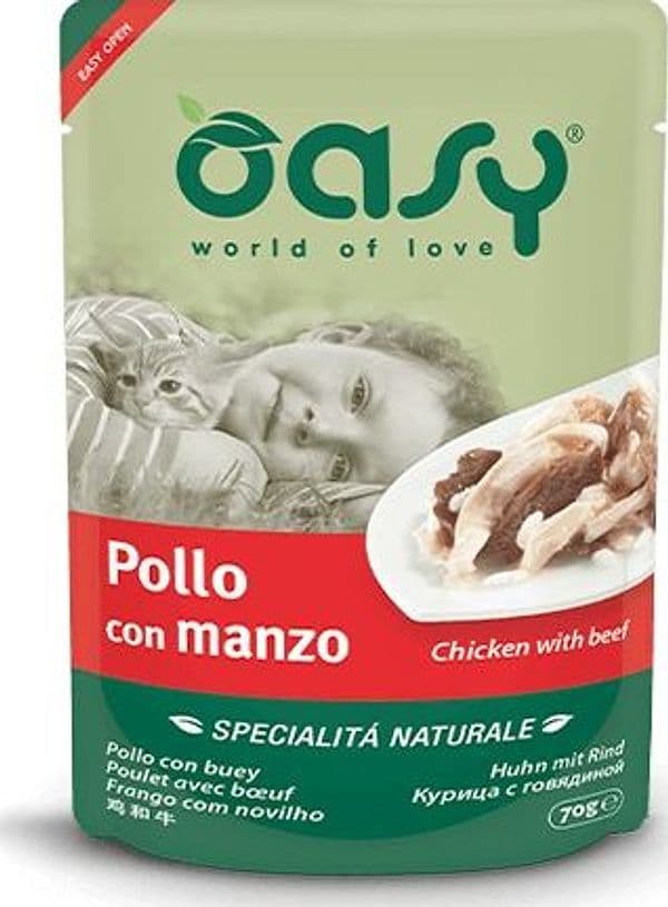 Oasy Specialità Naturale Gatti Pollo con Manzo Busta 70gr in Umido 101 Market - Poggibonsi, commercioVirtuoso.it