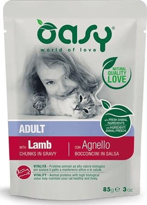 Oasy Adult Bocconcini in Salsa Gatti Agnello Busta 85gr in Umido 101 Market - Poggibonsi, commercioVirtuoso.it