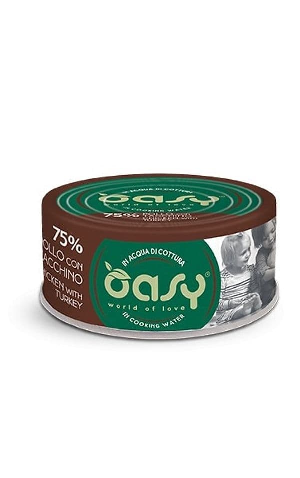Oasy Adult Gatti More Love Pollo con Tacchino in Acqua di Cottura Scatoletta 70gr in Umido 101 Market - Poggibonsi, commercioVirtuoso.it