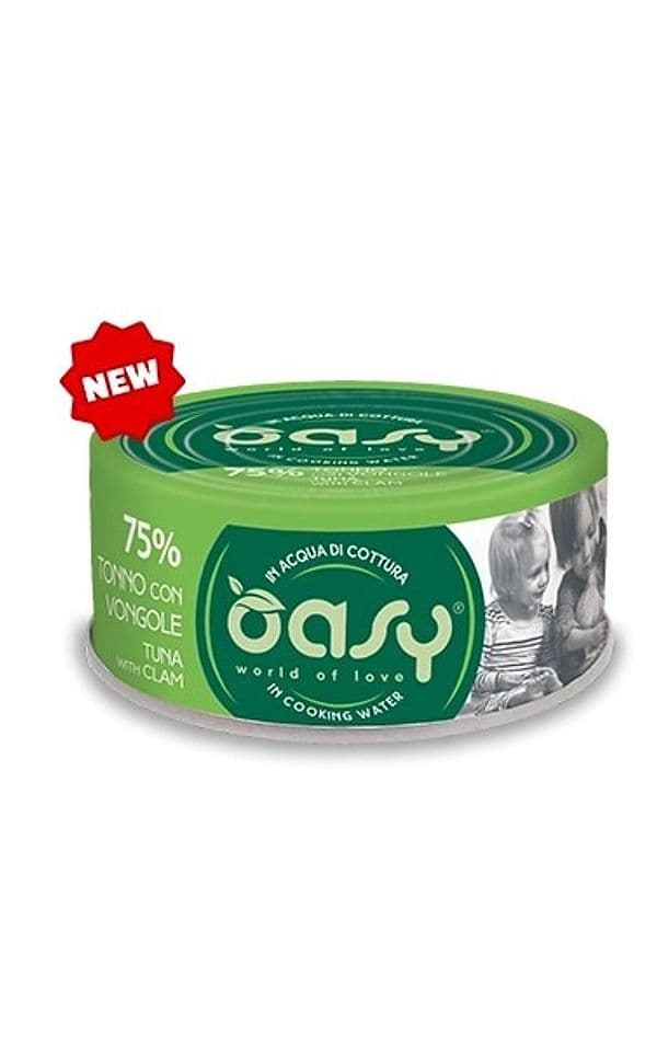 Oasy Adult Gatti More Love Tonno con Vongole in Acqua di Cottura Scatoletta 70gr in Umido 101 Market - Poggibonsi, commercioVirtuoso.it
