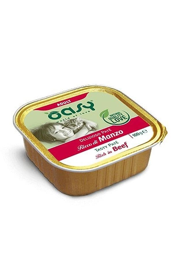 Oasy Adult Gatti Delizioso Paté Manzo Vaschetta 100gr