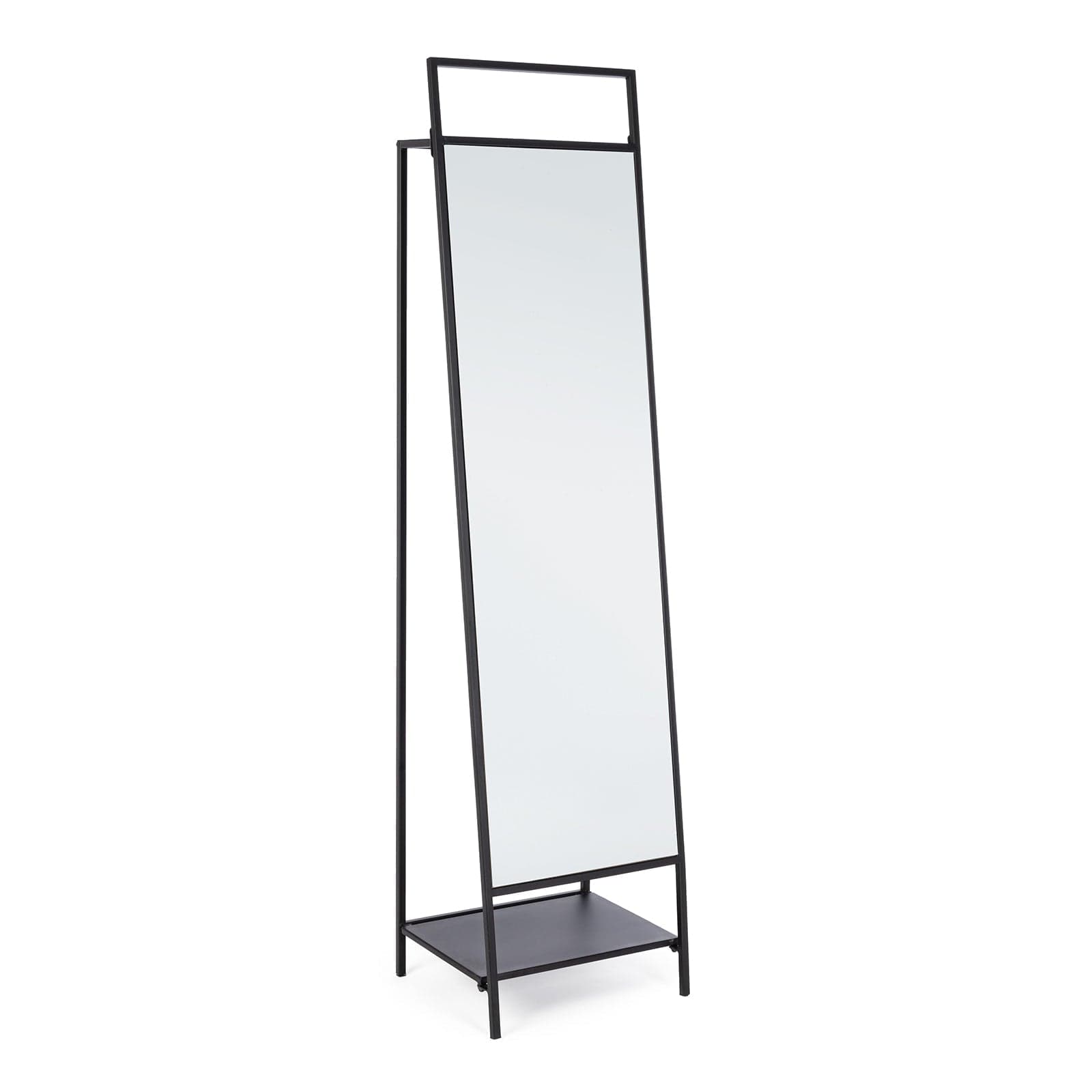 Specchio da terra "Ekbal" con cornice in metallo e porta abiti h 181 cm in Specchi da parete Decor Space - Altamura, commercioVirtuoso.it