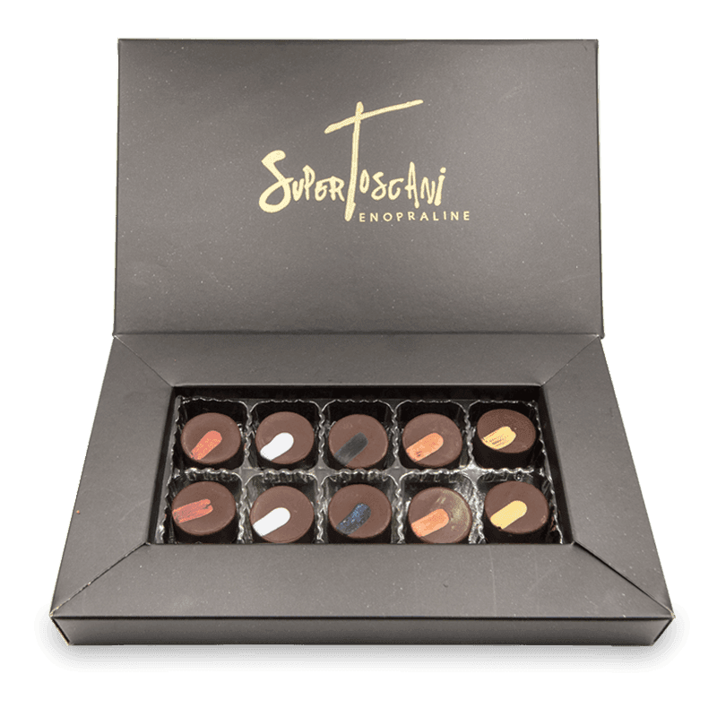 10x Cioccolatini Atrigianali Artigianali al Vino Toscano Praline ai Vini Supertoscani Enopraline Mini 120gr. Made in Italy Alimentari e cura della casa/Snack dolci e salati/Caramelle cioccolatini e gomme da masticare/Caramelle e cioccolatini in confezione regalo/Cioccolatini in confezione regalo Conca d’Oro - Campiglia Marittima, Commerciovirtuoso.it