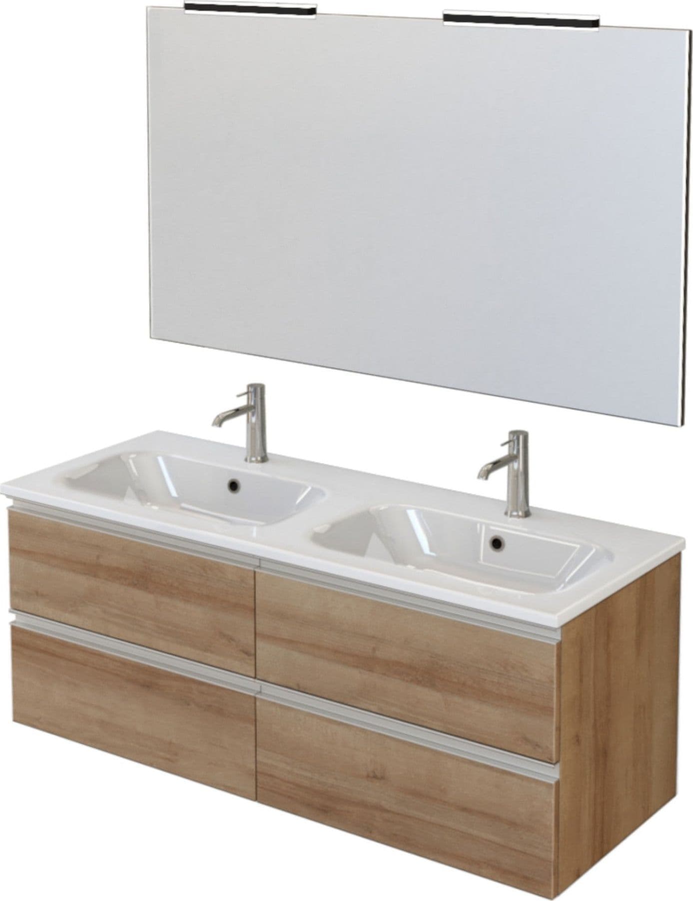 Mobile bagno sospeso 120cm con specchio rovere farnia DUBON in Armadietti a specchio Mondialshop - Parabiago, commercioVirtuoso.it