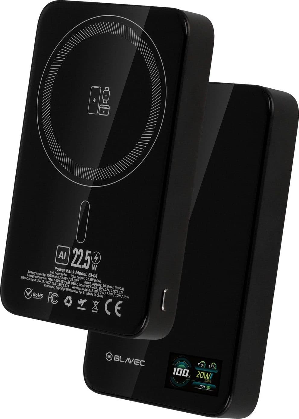 powerbank magsafe 5000 mah fast charge 22,5 watt black con display lcd in Caricabatterie portatile Tropposmart.it - Genova, commercioVirtuoso.it
