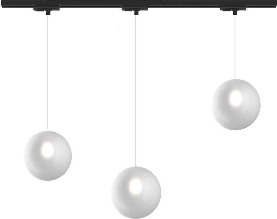 Binario Top Light MONO 1184 ECLIPSE NERO G9 LED lampada soffitto moderna sfera vetro bianco in Faretti da soffitto Lampadari Bartalini - Colle di Val d’Elsa, commercioVirtuoso.it
