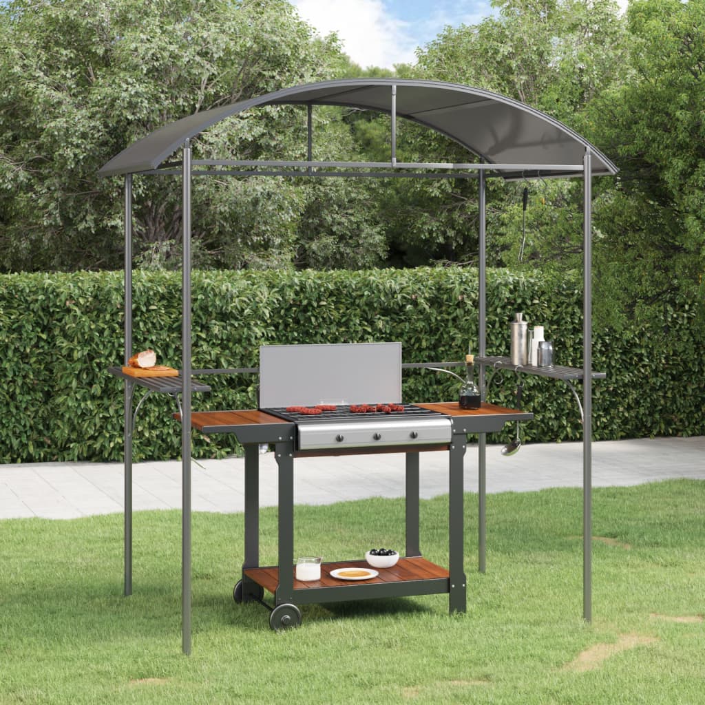 Gazebo Barbecue Ripiani Laterali Antracite 220x115x230 Acciaio in Gazebo Esplodia - Napoli, commercioVirtuoso.it