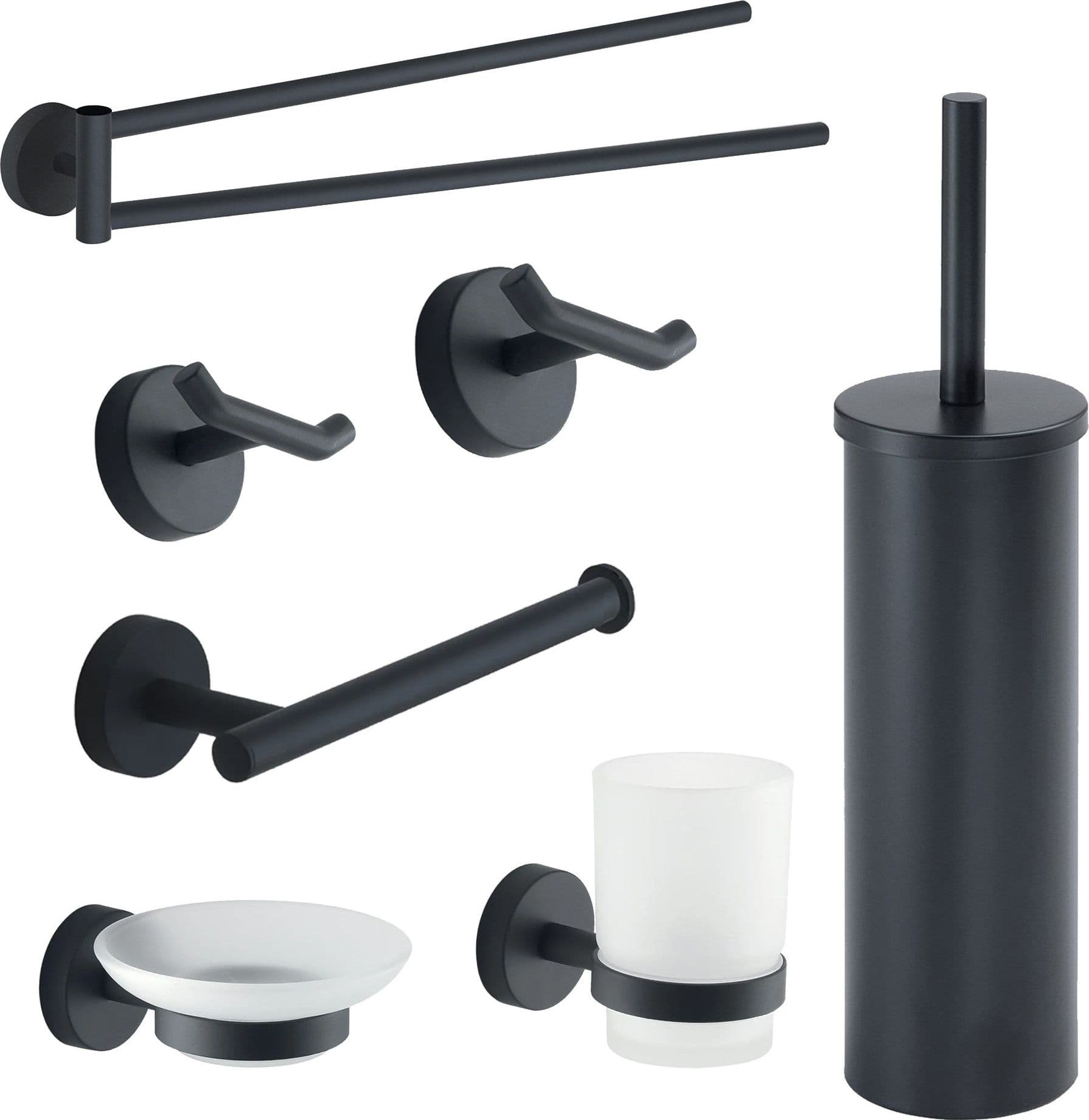 Set 7pz Accessori Bagno nero opaco ROSE in Set di accessori per il bagno Mondialshop - Parabiago, commercioVirtuoso.it