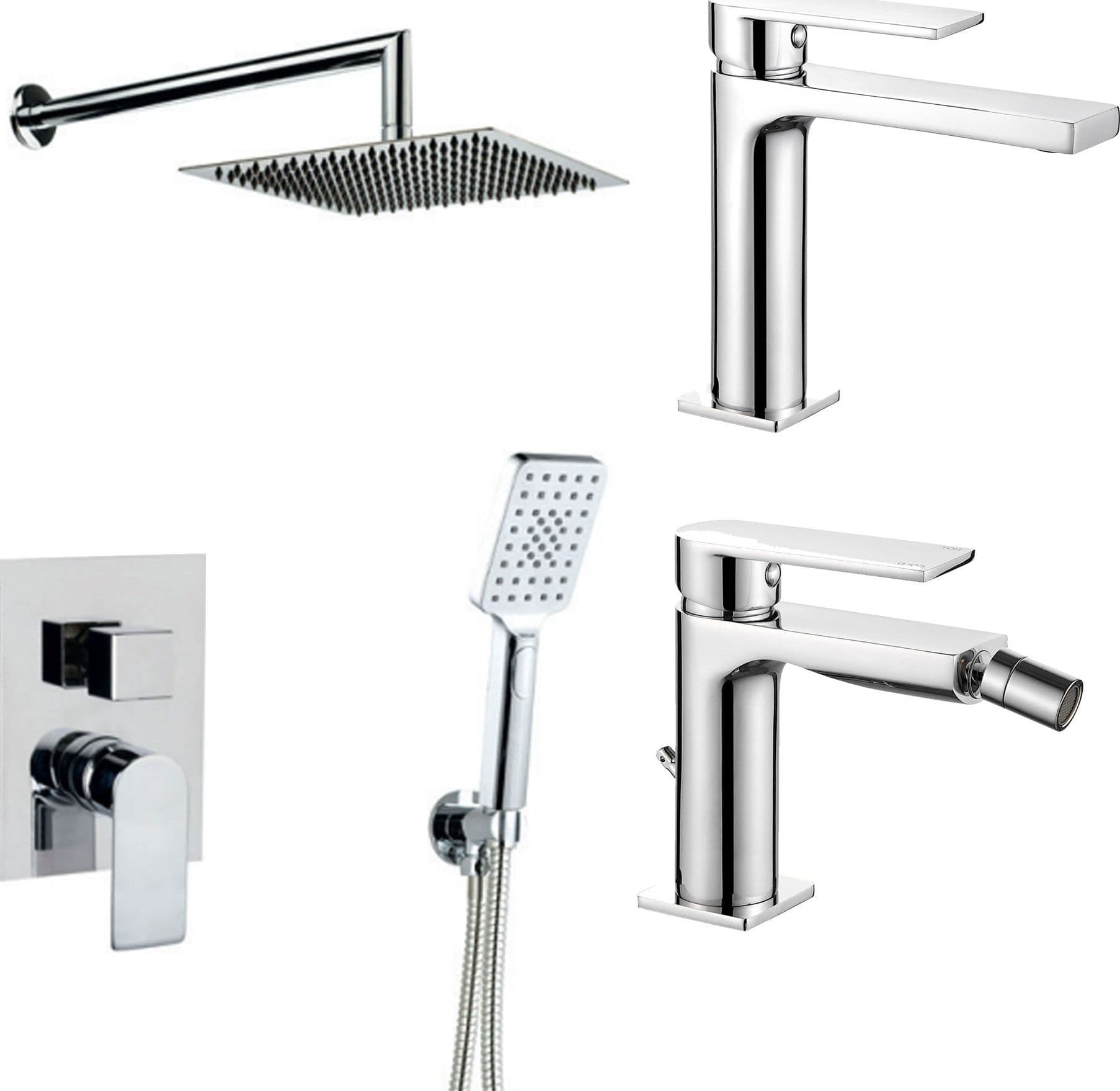 Kit miscelatori cromati Lavabo - Bidet - Kit Doccia ALPHA in Rubinetti per bidet Mondialshop - Parabiago, commercioVirtuoso.it